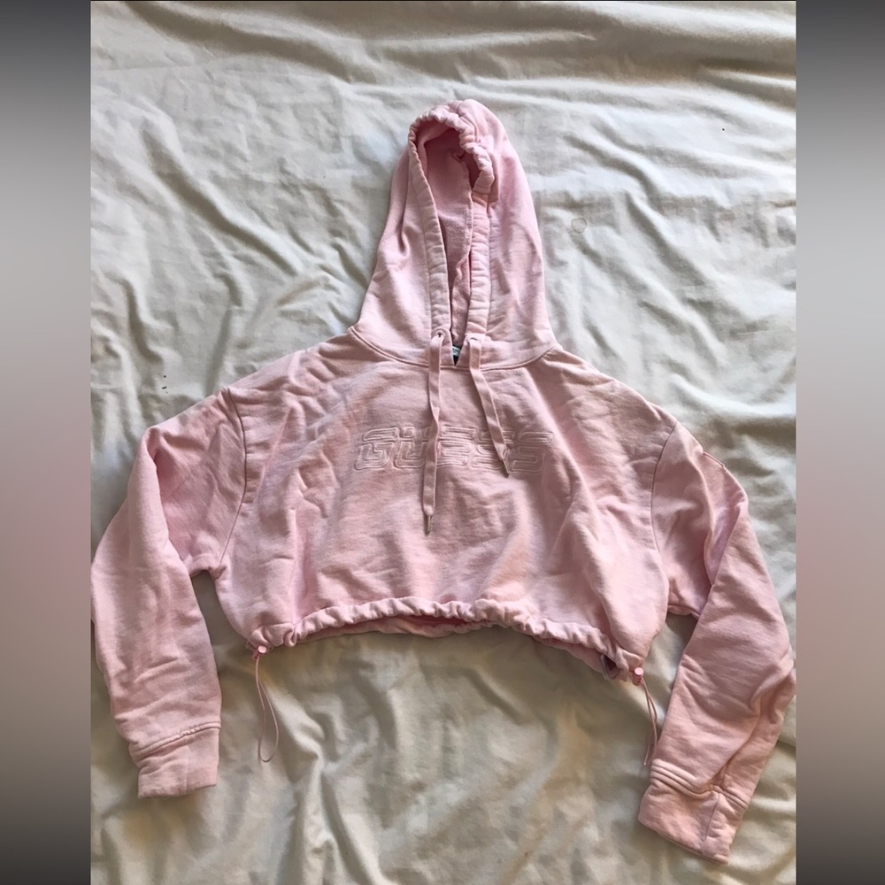 Pink Cropped Hoodie